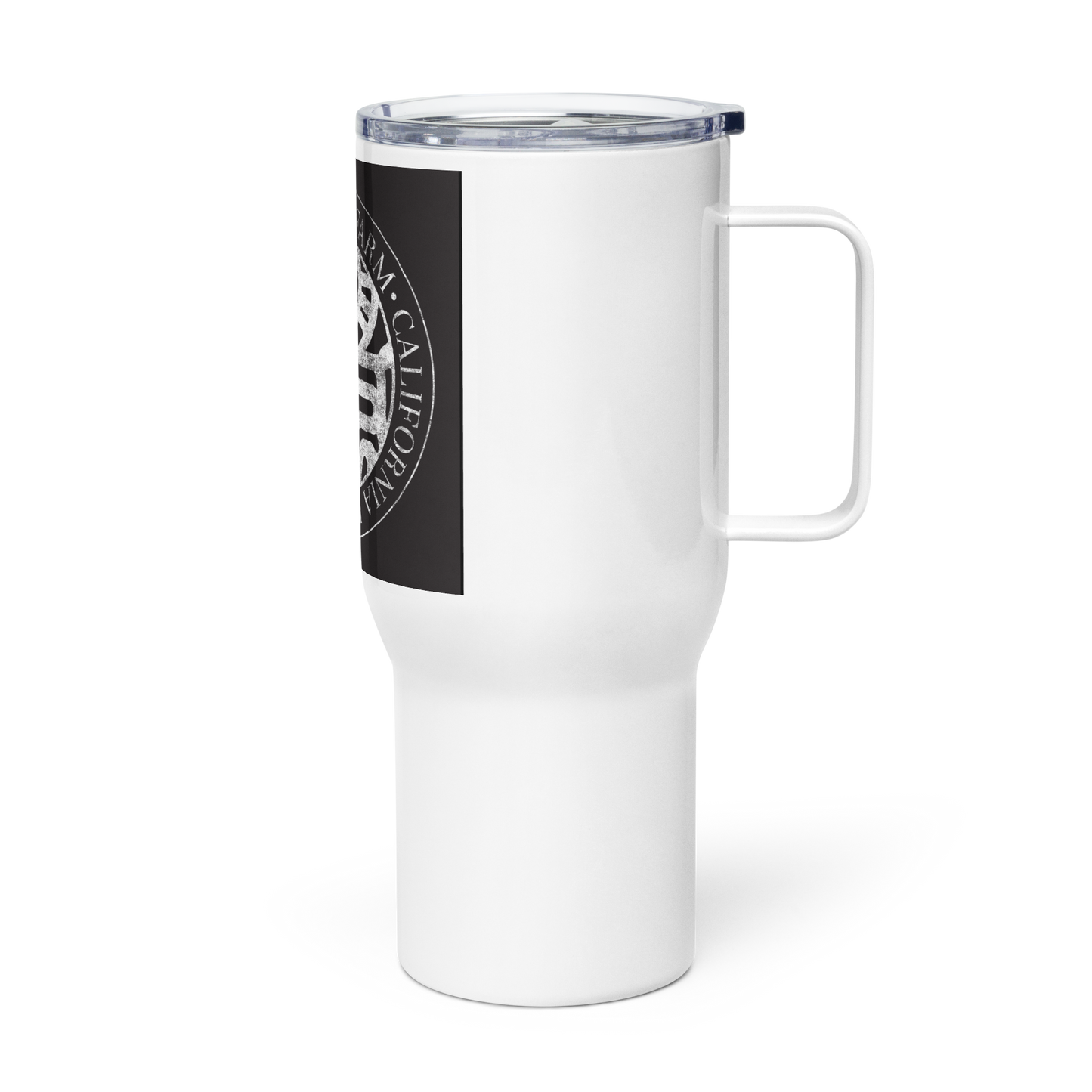 Travel mug with a handle