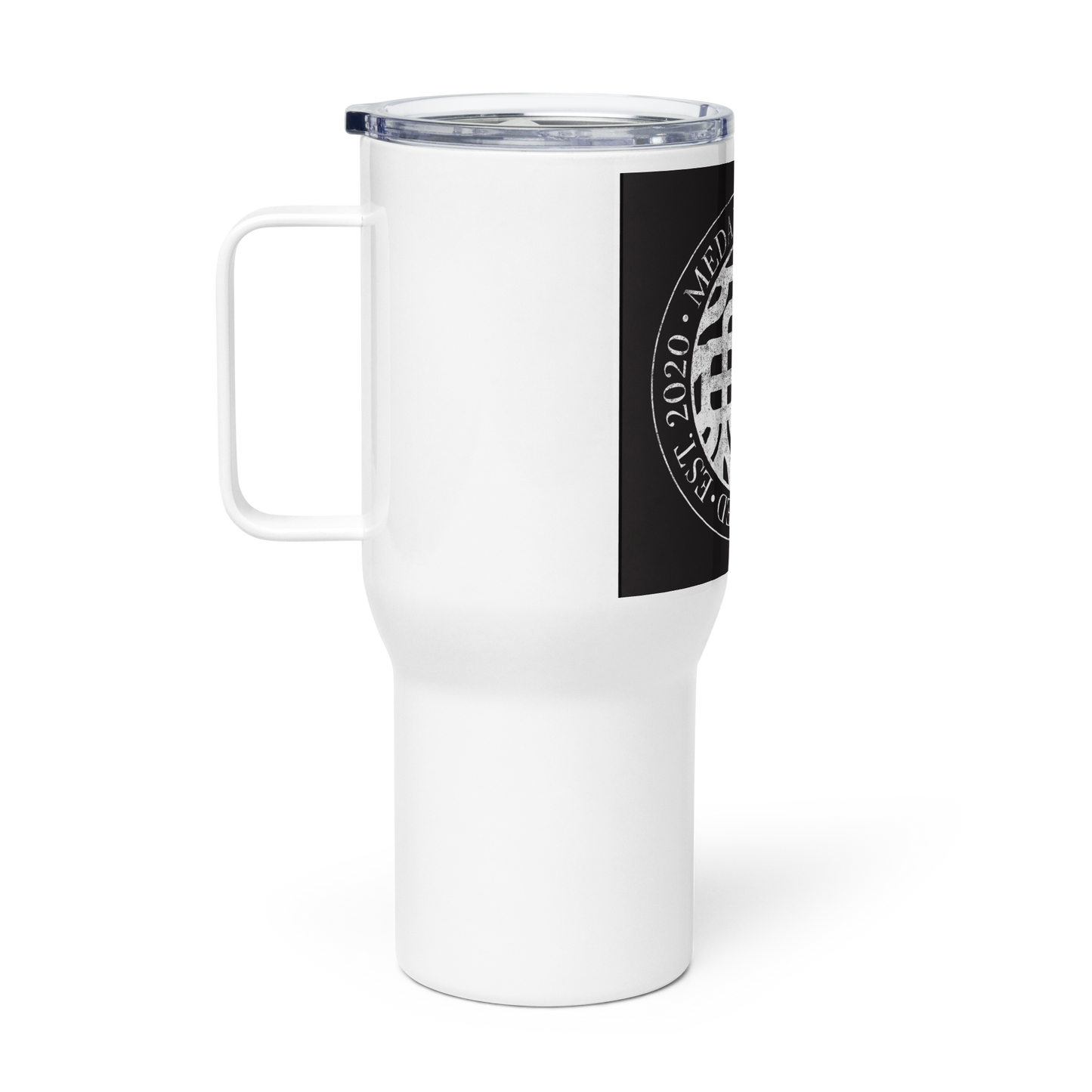 Travel mug with a handle