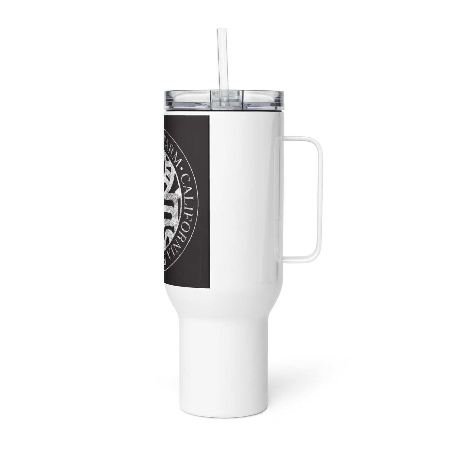 Travel mug with a handle