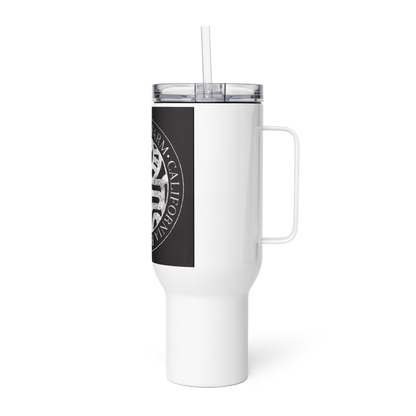 Travel mug with a handle